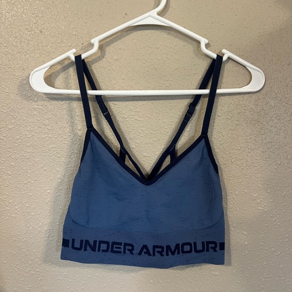 Under Armour Women's Training Seamless Low Long Heather Sports Bra - Picture 3 of 4